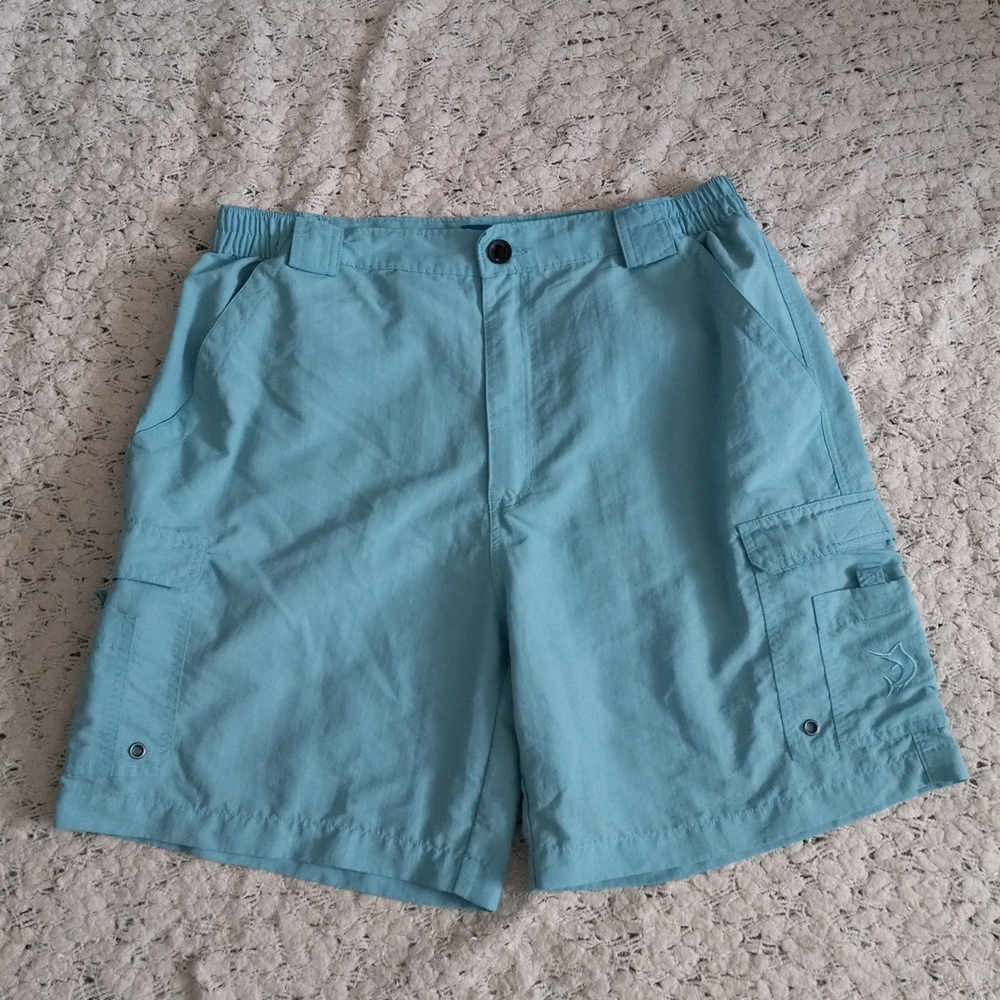 Reel Legends Sky Blue Cargo Mens Shorts Size L